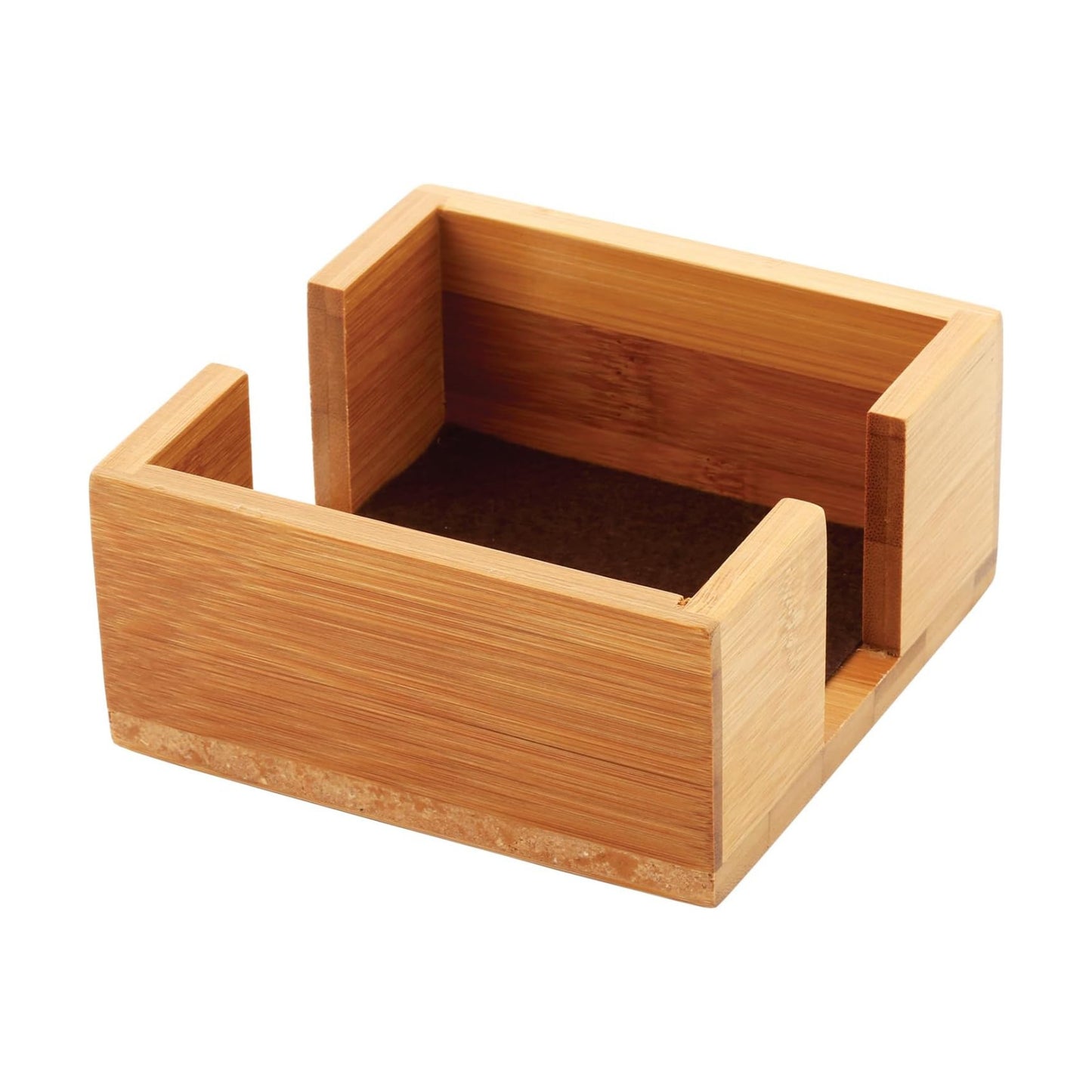 Bamboo Wood Square Coaster Holder / Natural