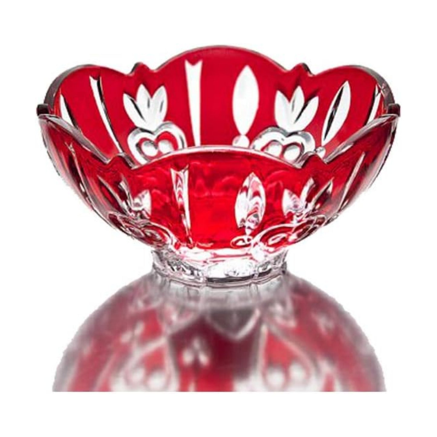 Crystal Candy Dish Bowl / Red