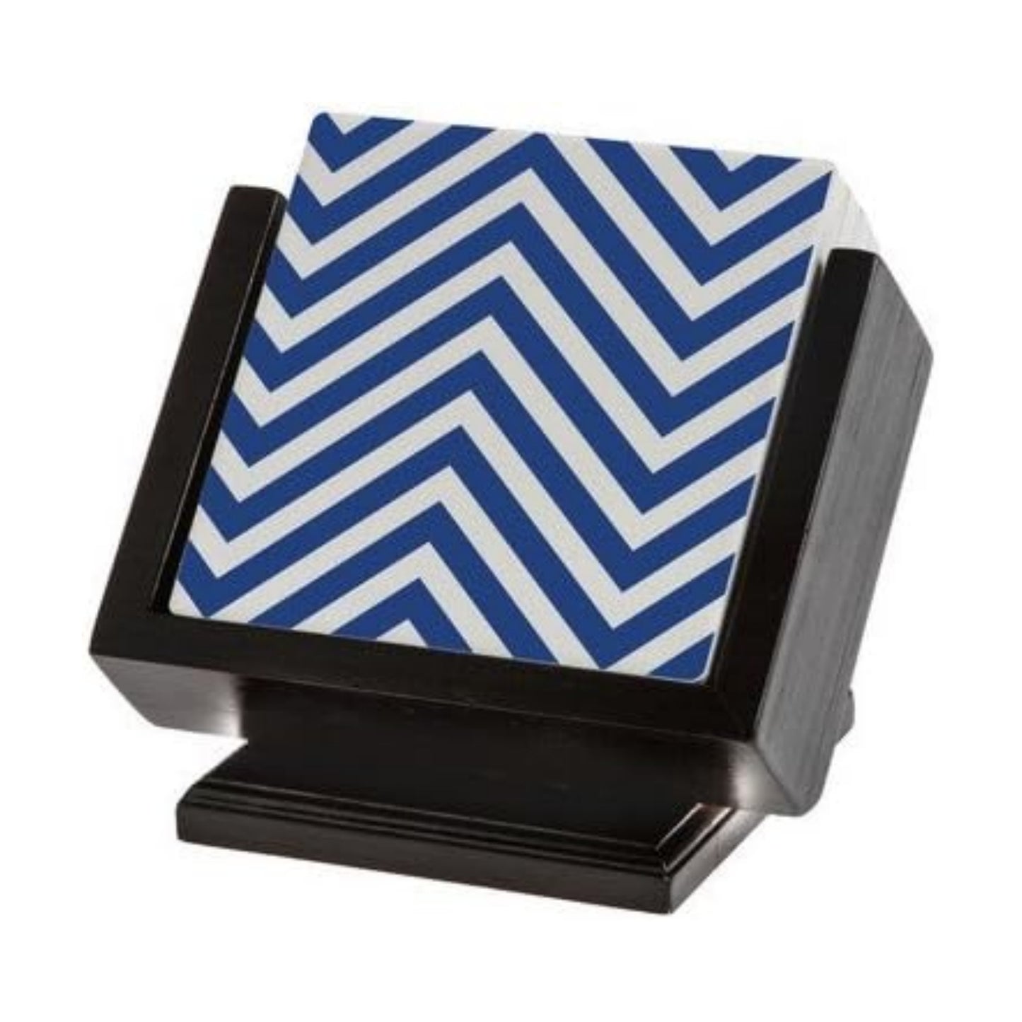 Wooden Pedestal Coaster Holder for 4" Square Coasters Finished in Dark Walnut