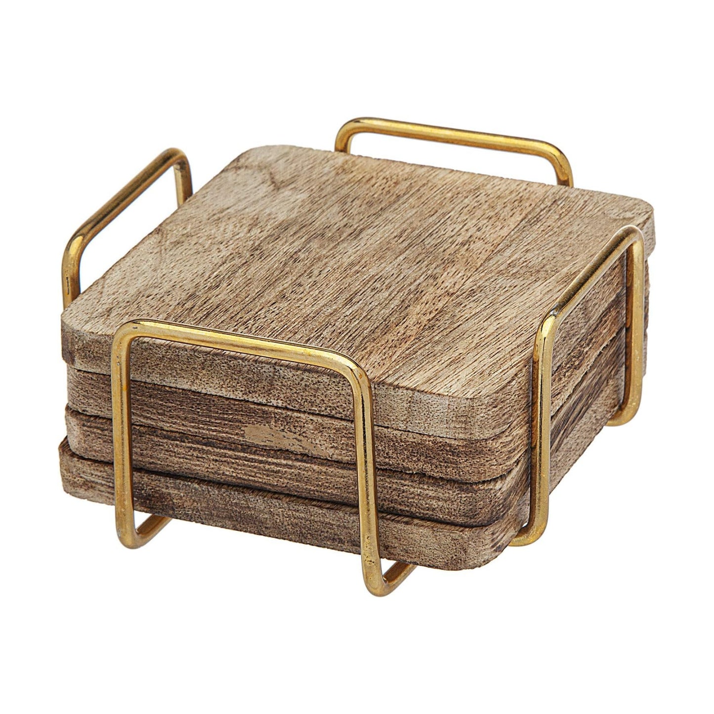 Holder / Wooden Drink Coasters / Set of 4