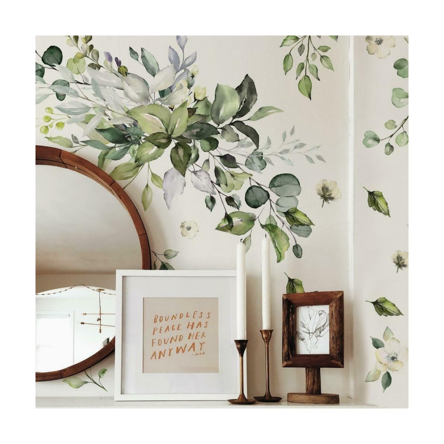 RMK4711GM Watercolor Floral Arrangement Peel and Stick Wall Decals
