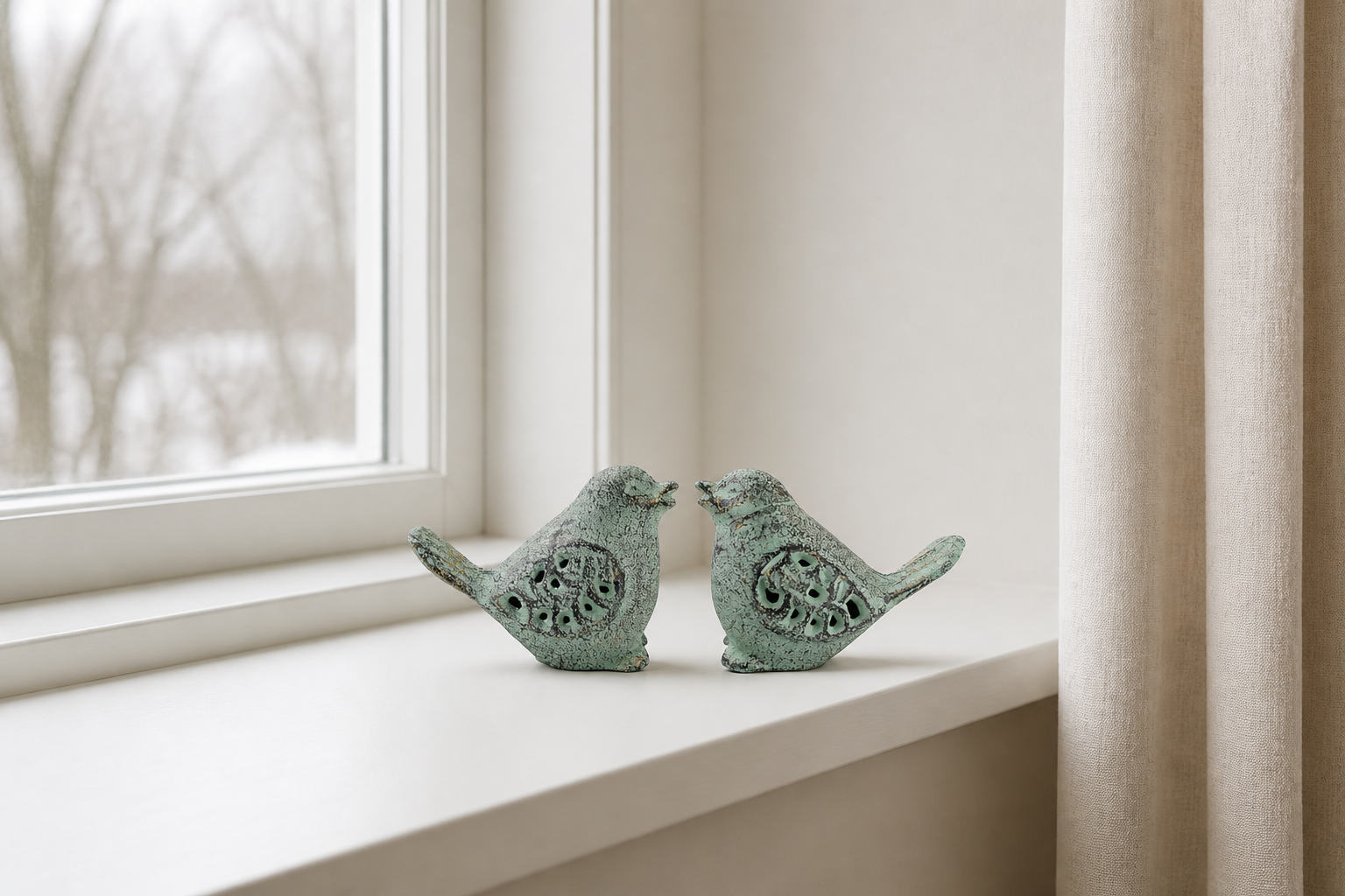 Before You Style the Windowsill, Move the Curtains