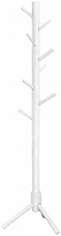VASAGLE Solid Wood Coat Rack, Free Standing Tree-Shaped Coat Rack with 8 Hooks, 3 Height Options, for Clothes, Hats