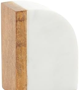 Marble Decorative Bookends lbs Non Skid Bookends / White / 5 Inch / Set of 2