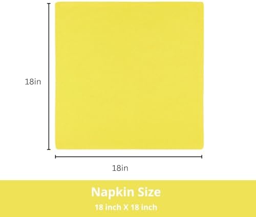 PurpleEssences Cloth Dinner Napkins 18x18 in Set of 12 - Yellow