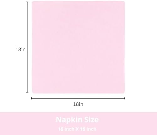 PurpleEssences Cloth Dinner Napkins 18x18 in Set of 12 - Blush Pink