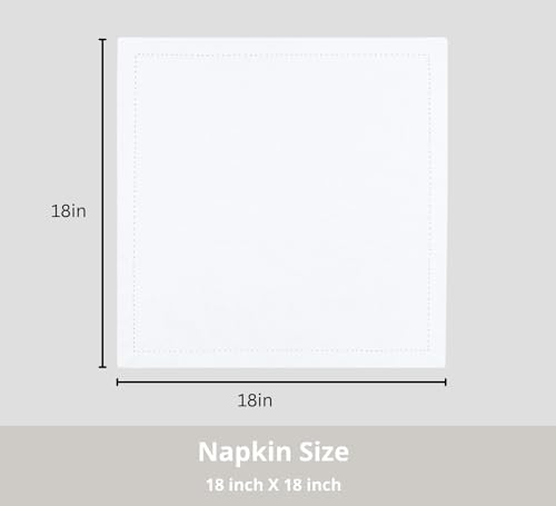 PurpleEssences Cloth Dinner Napkins 18x18 in Set of 6 - White