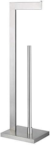 GERZWY Toilet Paper Holder Free Standing with Reserve, SUS 304 Stainless Steel Lavatory Tissue Roll Holder Floor Stand