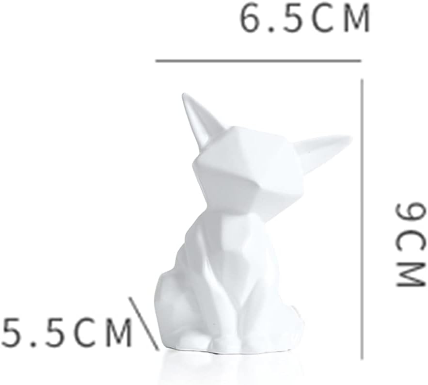 Modern Geometric Fox Statue Ornament Cafe Shopwindow Sculptures Animal Abstract Figurines Statue