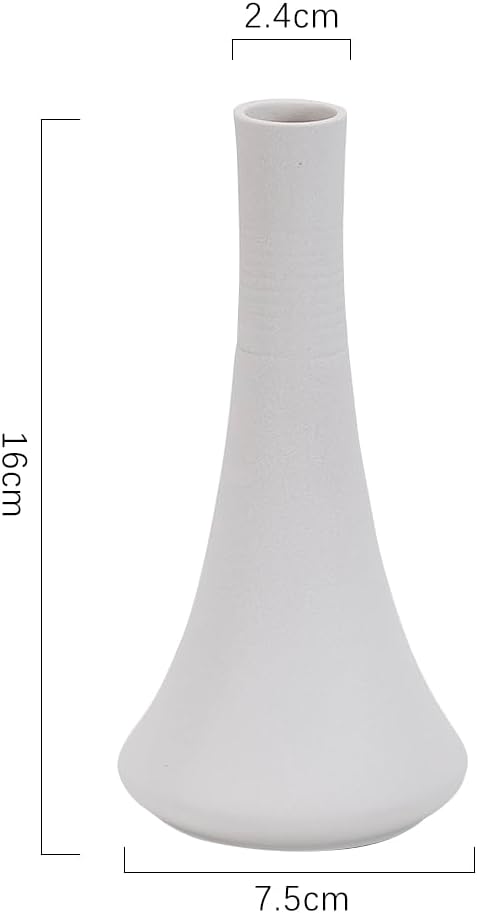 2-Piece Matte Ceramic vase Set / White
