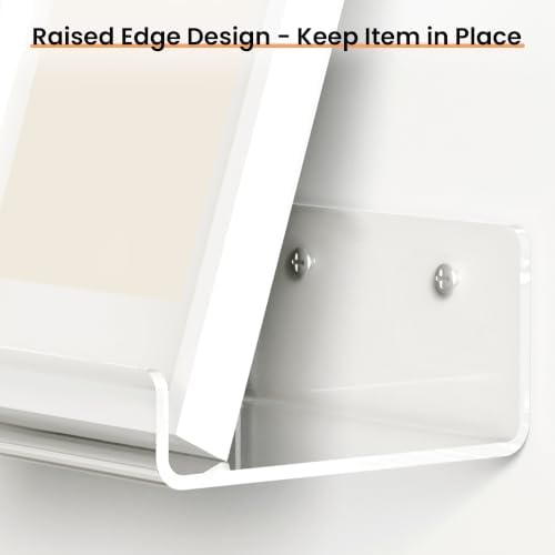 upsimples 9" Acrylic Shelves, Small Shelf for Wall Decor and Display, 4 Pcs