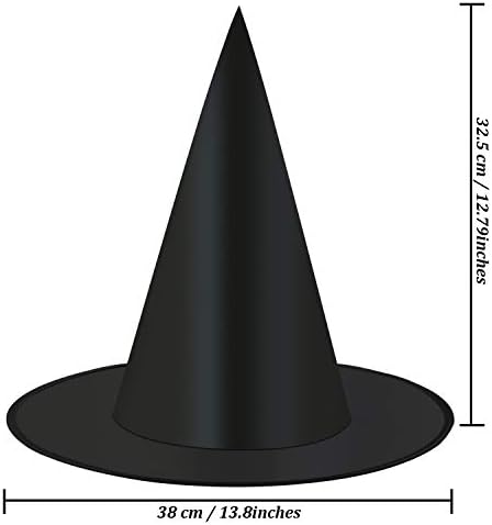 Elcoho 10 Pack Halloween Costume Witch Hat Accessory for Holiday Halloween Party, Black