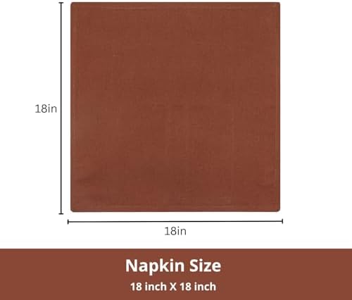 PurpleEssences Cloth Dinner Napkins 18x18 in Set of 6 - Rust