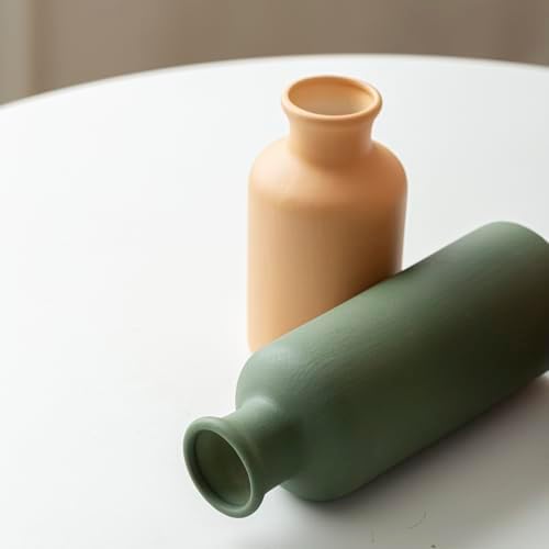 Modern Ceramic Vase / Green Mix / Set of 3