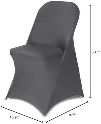 HAINARverS Folding Chair Covers for Wedding, 10pcs Gray