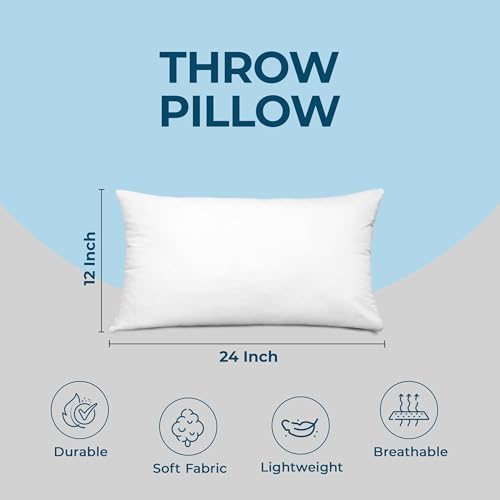Utopia Bedding Throw Pillows, Decorative 12x24 Pillow Inserts, Set of 4