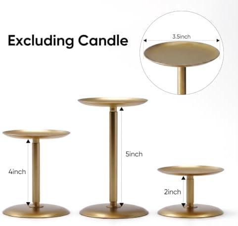 Homemory Fall Halloween Table Decor, Gold Metal Candle Holders Set of 3