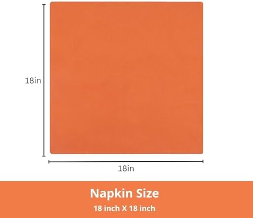 PurpleEssences Cloth Dinner Napkins 18x18 in Set of 12 - Orange