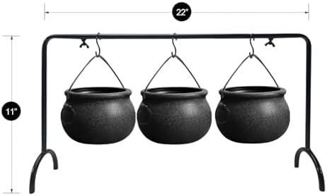 Halloween Decorations Indoor, 3 Pack Witches Cauldron Serving Bowls on Rack
