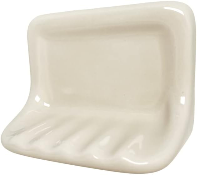 Bone Almond Ceramic Soap Dish Holder