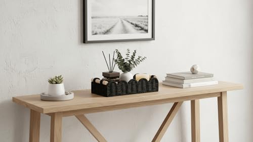 CubesLand Toilet Paper Storage Basket Organizer, Small Wicker Decor Basket