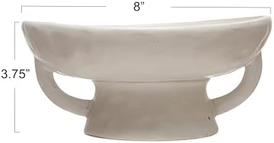 Stoneware Bowl w Reactive Glaze / White / 8.0" Round x 3.75" Tall