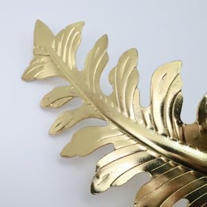 Bitray 6P Gold Vintage Leaf Curtain Tiebacks Wall Curtain Drapery Holdback | Zinc Alloy | 7.87" Length | Tie Back Hook