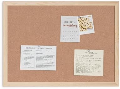 U Brands Cork Bulletin Board, 18" x 24" Inches, Light Birch Wood Frame (265U00-01)