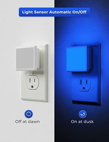 L LOHAS LED Blue Night Lights Plug into Wall 2-Pack, Plug in Night Light