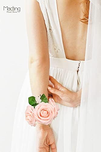 30PCS Blush Pink Artificial Roses with Stems, Real Touch Foam Flowers