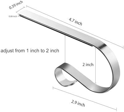 6 Pcs Christmas Stocking Holders Metal Mantel Stocking Hangers Adjustable Hanging Grip Stockings Clip Set (6, Silver)