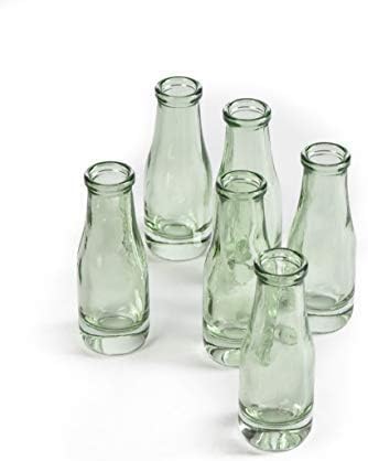 Mini Glass Bud Vase / Green / Set of 6