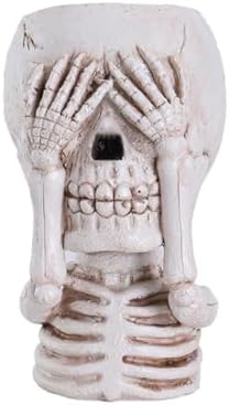 JOYO Halloween Planter Pot Decor - Skeleton Flower Planter Pot,Pumpkin Bucket Vase,Cute Skull Bucket Vase,Skull Candy Bowl Gothic Ornaments for Home Indoor Outdoor Garden (3PC Cute Skull)