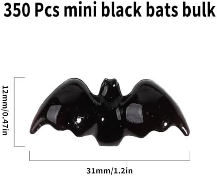 350 Pcs Mini Resin Bats Halloween, Tiny Black Plastic Bat Figurines Halloween Decoration Party Favors Kids Small Gift Toy Home Decor