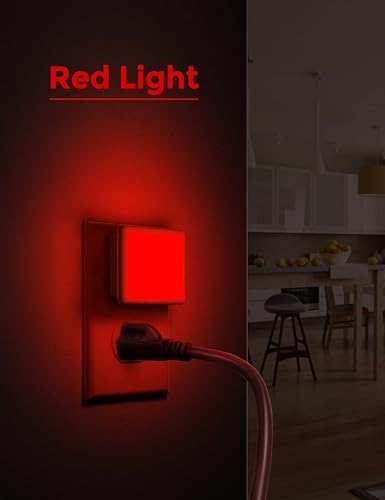 L LOHAS LED Red Night Lights Plug into Wall 2-Pack, Plug in Night Light
