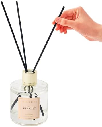 Cocorrina Reed Diffuser Set, Flower Reed Diffuser Black Forest 6.7 oz, Scented Diffuser with Sticks Home Fragrance