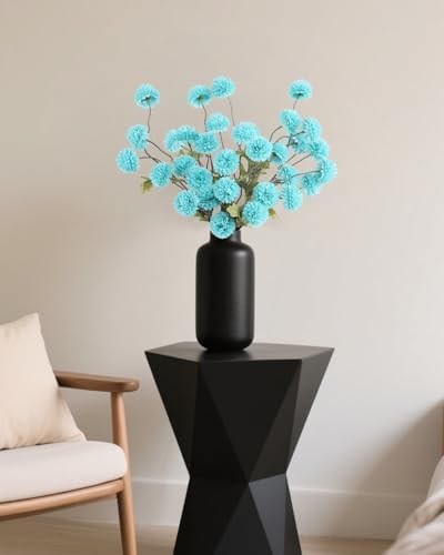 DuHouse 6pcs Artificial Flowers Faux Silk Pompon Mum Chrysanthemum Ball