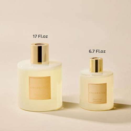 COCORRÍNA Reed Diffuser - Clean Linen 17 Fl.oz Reed Diffuser with 8 Sticks Scented Diffuser with Preserved Flowers for