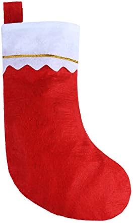 CCINEE 12pcs Red Felt Christmas Stockings 15" Party Favors Stockings for Xmas Decoration
