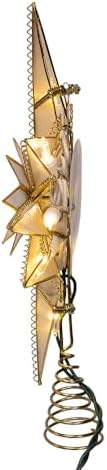 Kurt Adler 10.5" 10 Lights LED Capiz Bethlehem Star Treetop.