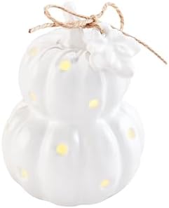 Mud Pie White Pumpkin Light Up Sitter, 4.5" x 2.75"