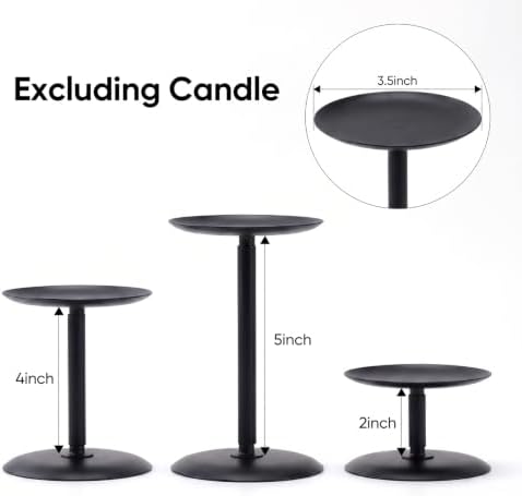 Homemory Fall Halloween Table Decor, Black Metal Candle Holders Set of 3