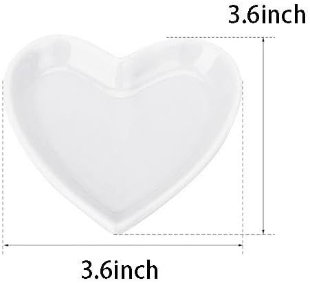 Ceramic Jewelry Dishes Heart Shape Jewelry Trays Storage Trays / White / Set of 8