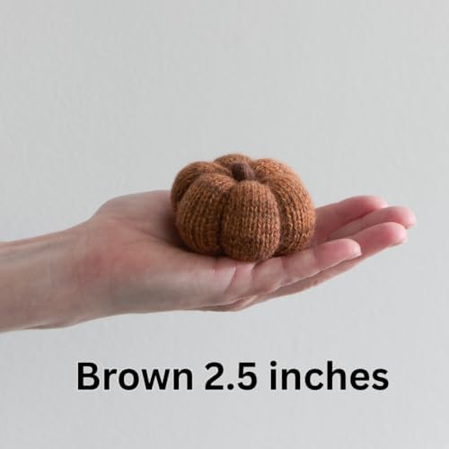 Set of 3 Multi-size Cozy Knit Pumpkins (Spiced Maple Large Multi size set)