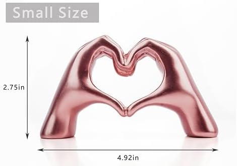 Lynagert Small Heart Hands Sculpture Decor for Living Room Bedroom Bookshelf Coffe Table, Love Finger Statue Modern