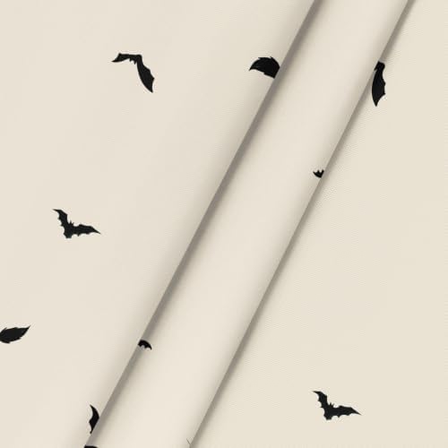 Horaldaily Halloween Tablecloth 60 x 60 Inch Round Black Bat Ghost Pumpkin