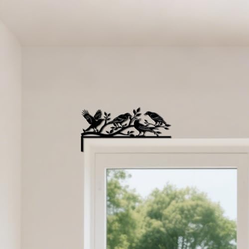 CUTHOLLOW Crow and Branch Door Topper Sign Metal Wall Art Decor