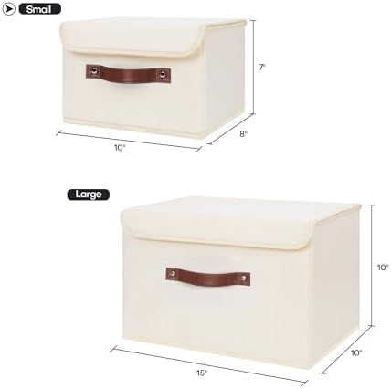 Storage Bin / Lid Storage Boxes / Small / Beige