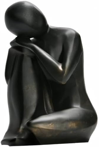 Thinker Statue Resin Abstract Sculpture / Black Copper