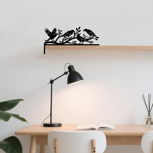 CUTHOLLOW Crow and Branch Door Topper Sign Metal Wall Art Decor